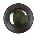 Gfancy Fixtures 9.5 x 2.25 x 1.6 in. Petite Dark Brown Wooden Convex Mirror GF3098185